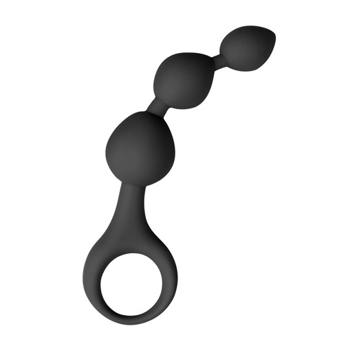 Schwarzer Analdildo in Kugelform aus Silikon 15,5 cm x 3,3 cm