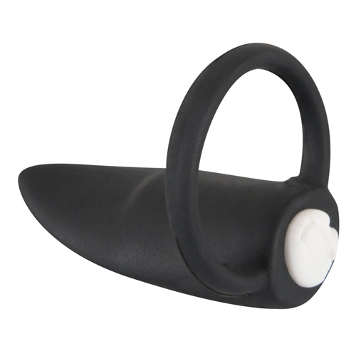 Silikon Penisring mit vibrierendem Stimulator in schwarz