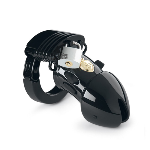 Peniskäfig Keuschheitskäfig Pubic Enemy Nr 1 - Black Edition E-Stim
