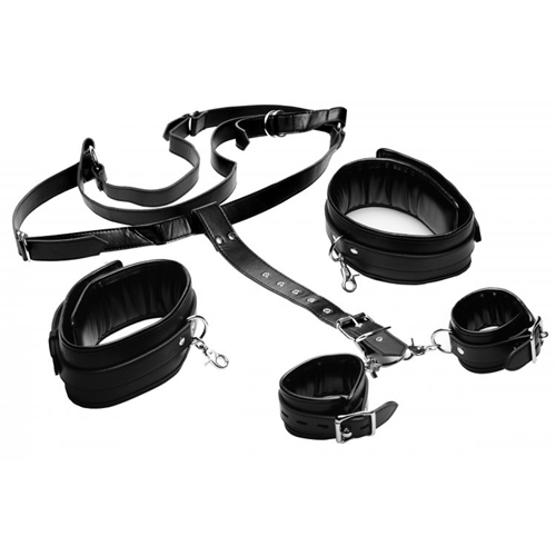 BDSM Gurtzeug - Bondage Gurtzeug - Kunstleder Gurtzeug - Schwarzes Kunstleder