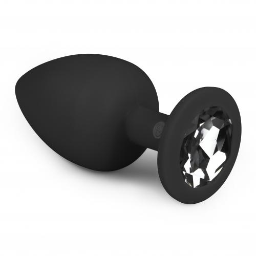 Diamond Silikon Analplug groß - schwarz
