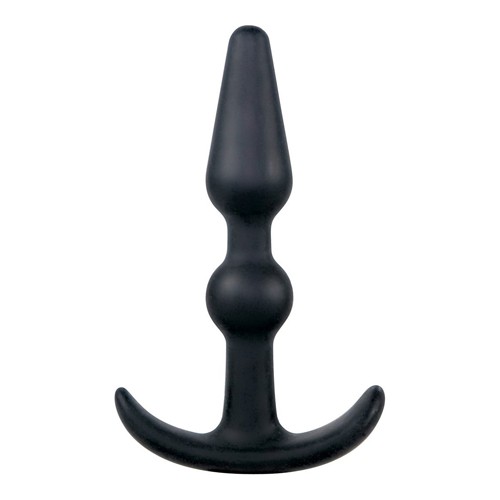 Silikon Analplug T-Shape schwarz 10 cm