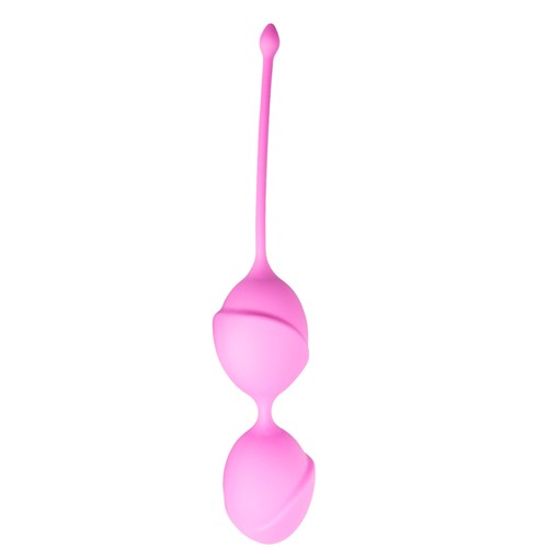 Pinkfarbene Doppel-Vaginalkugeln 19,5 cm x 3,8 cm